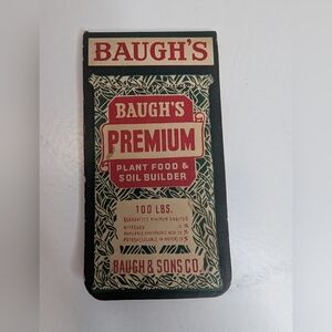 Vintage Baugh’s Premium Plant Food Notepad Tablet Baugh & Sons Co 1956